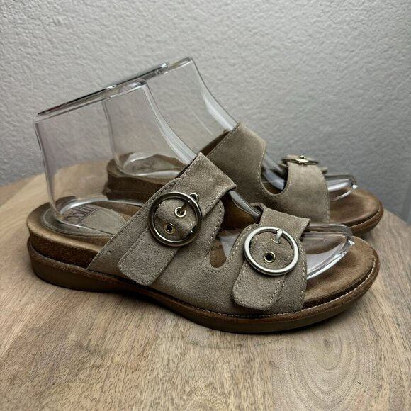 Sofft Taupe suede Sandals - Adjustable Buckle Straps - Size 7.5 - Casual Slide - Picture 9 of 10